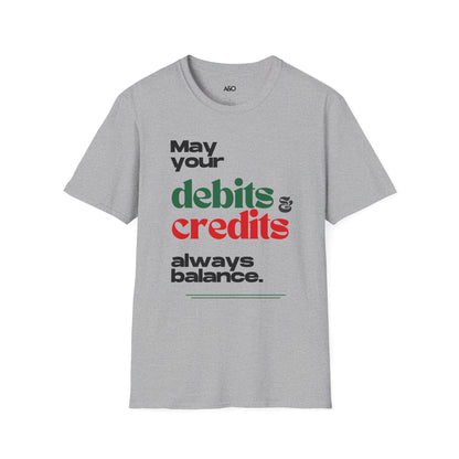 May Your Debits & Credits Always Balance Tee for Christmas (Light Fabrics)