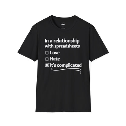 Complicated Relationship With Spreadsheets Tee for Women (Dark Fabrics)