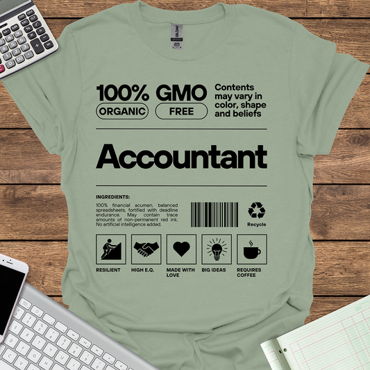 Accountant Organic GMO Free All Natural Ingredients (Light Fabrics)